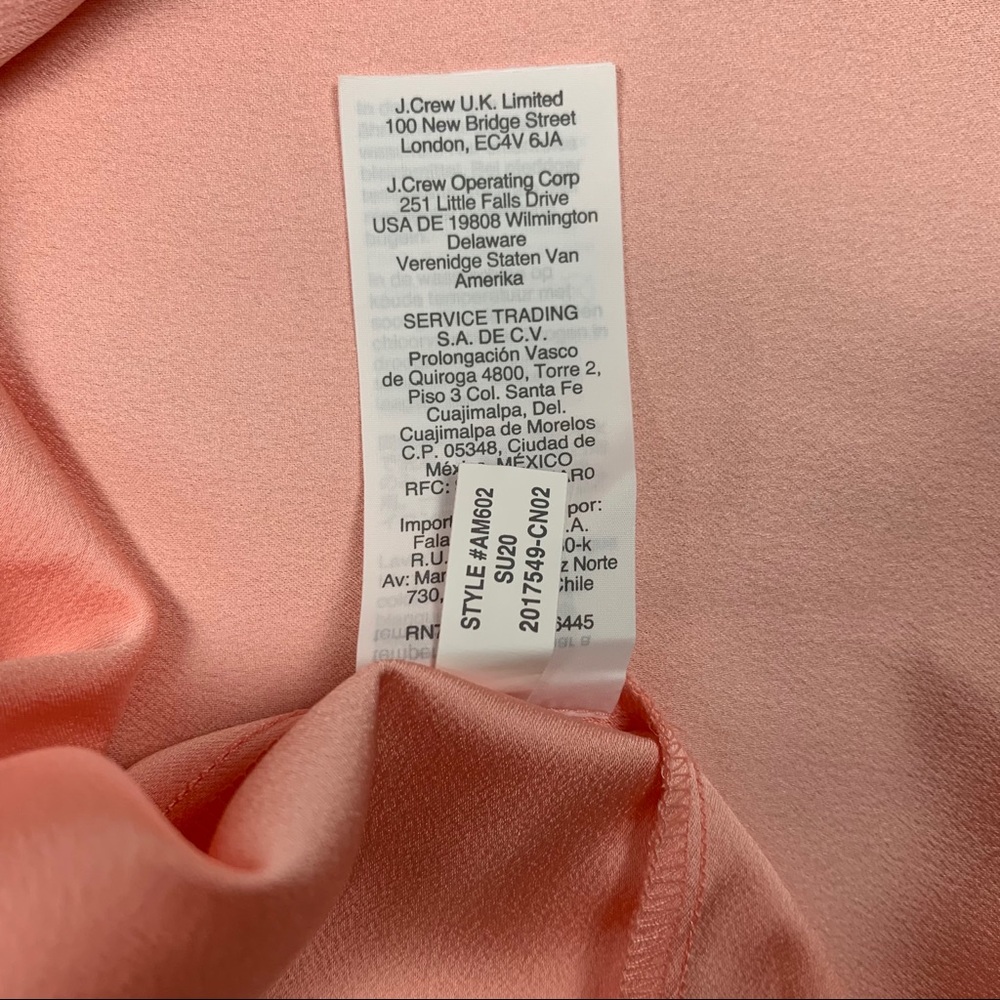 J.Crew Ruffle Trim Crepe Peach Blouse - Picture 5 of 6